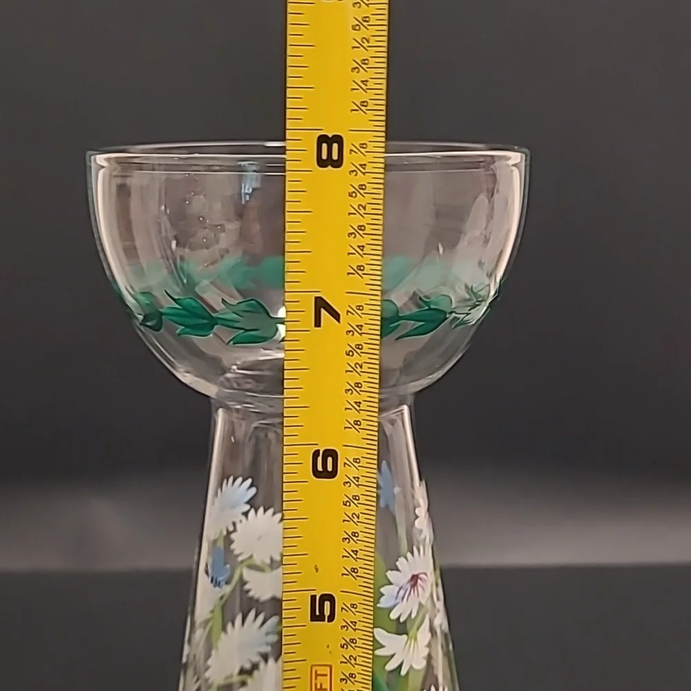 Handpainted Floral Vase with Butterflies